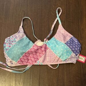 Xhilaration Patchwork Bikini Top - Purple, Blue, Pink